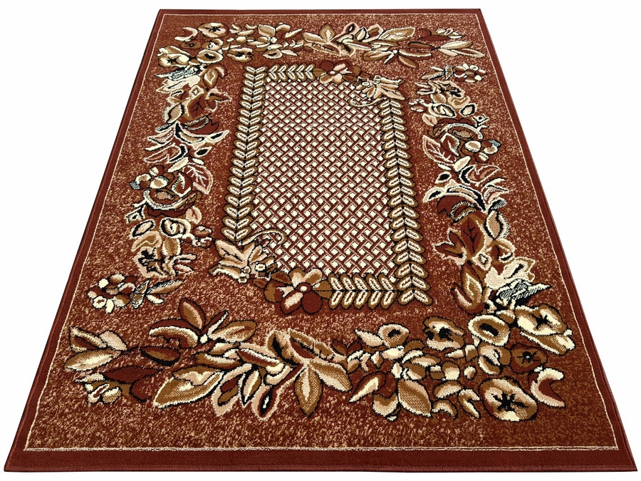 Dywan klasyczny brązowy ogród do salonu pokoju - 70x130 cm - modny solidny