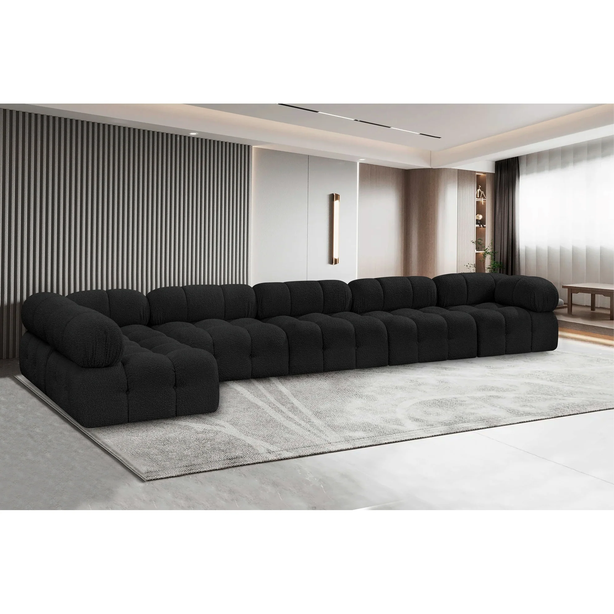 Ames 170 Boucle Fabric Upholstered 6pc. Modular Sectional