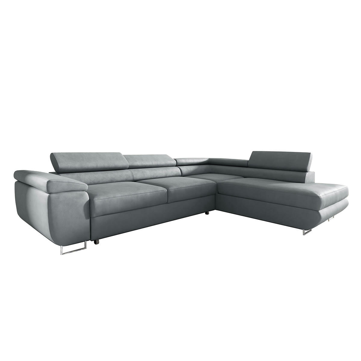 - Canapé d'angle convertible droite 4 places gris