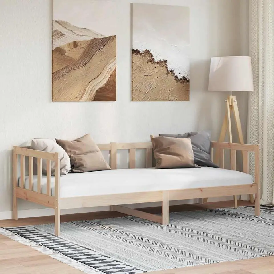 vidaXL - Bedbank - Naturel - Grenenhout - 90x200 cm