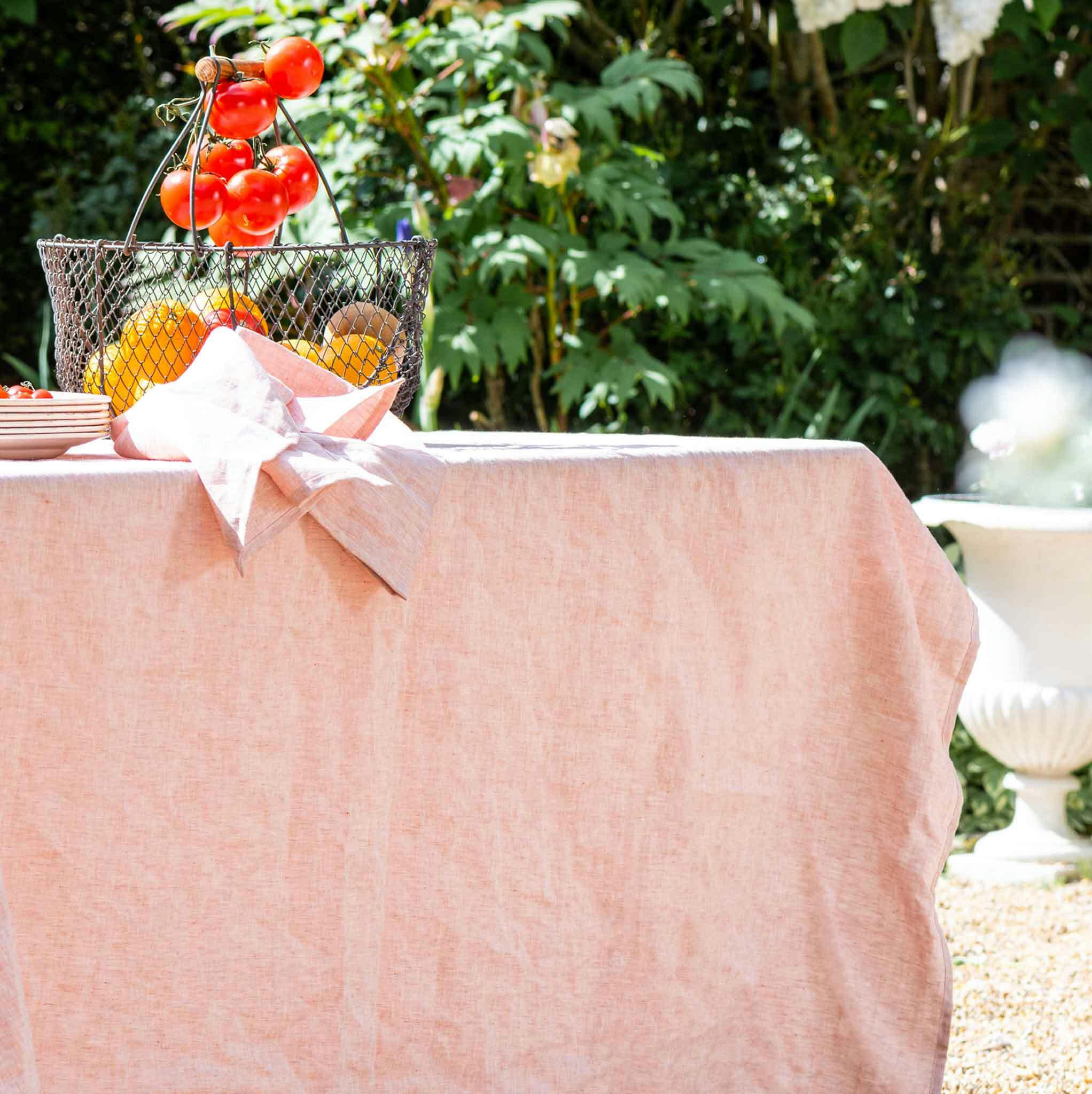 NAPPE NATURELLE - Nappe en lin rouge 180x280cm