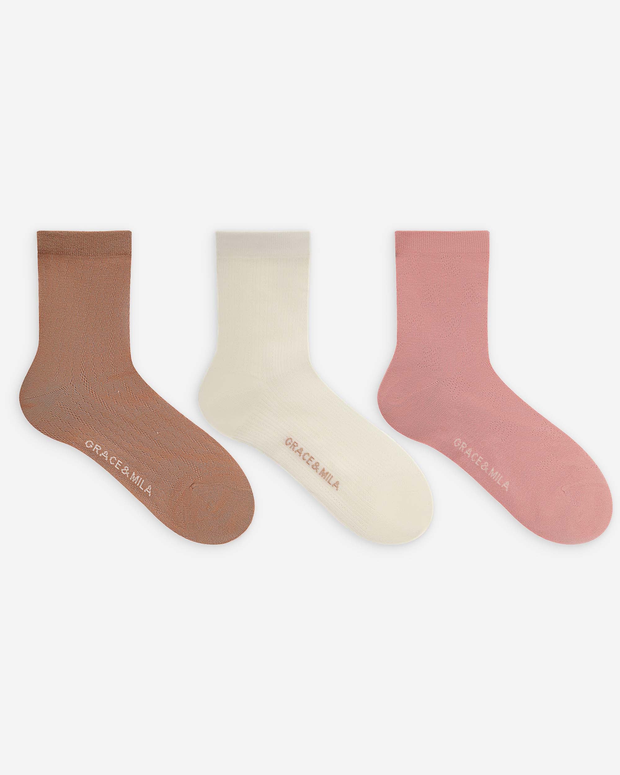 Chaussettes mi-hautes en maille côtelée multico Vera