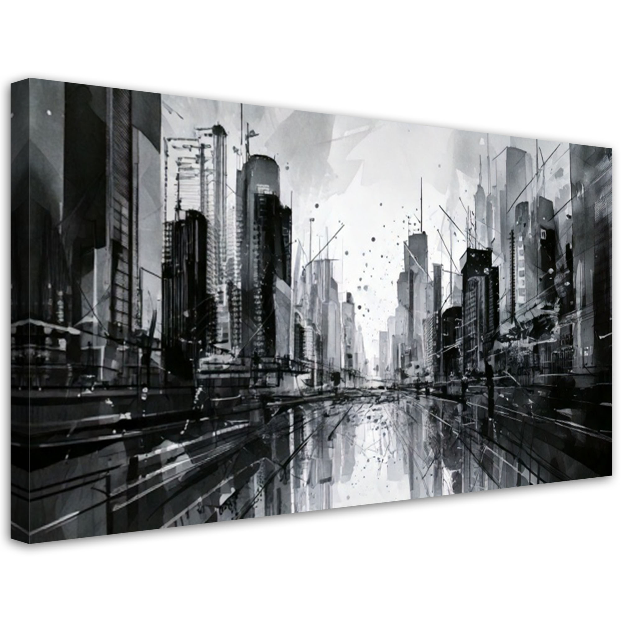 Feeby Obraz na płótnie, Miasto Architektura Abstrakcja Budynki 80x40