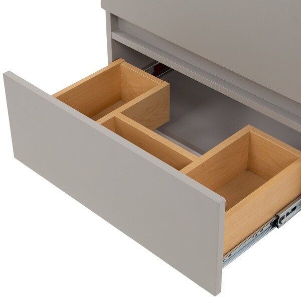 Spring Mill Cabinets 24" Innes 2-Drawer Floating Bathroom Vanity With White Sink Top