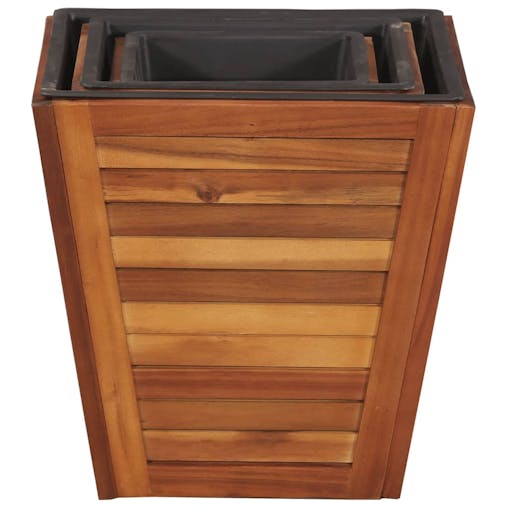 NNEVL Garden Raised Bed Set 3 Pieces Square Solid Acacia Wood