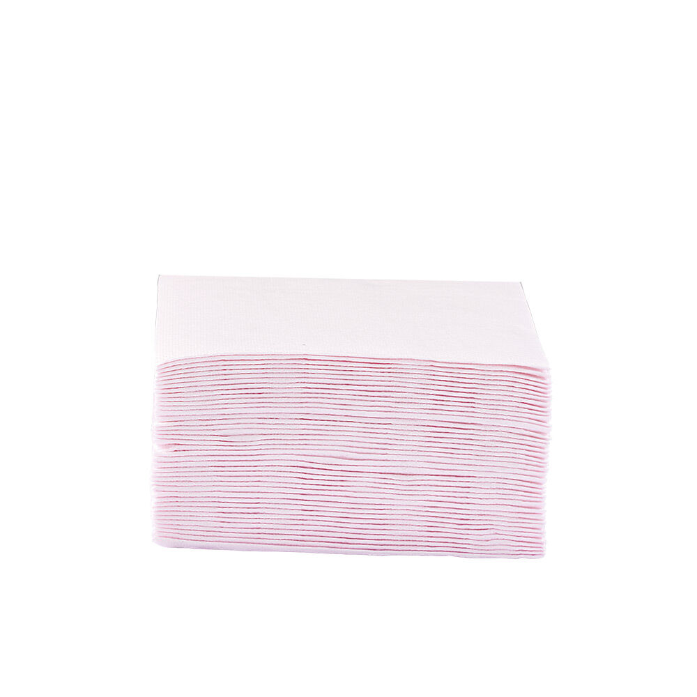 Serviette cocktail carrée rose pâle 2 plis en papier x40