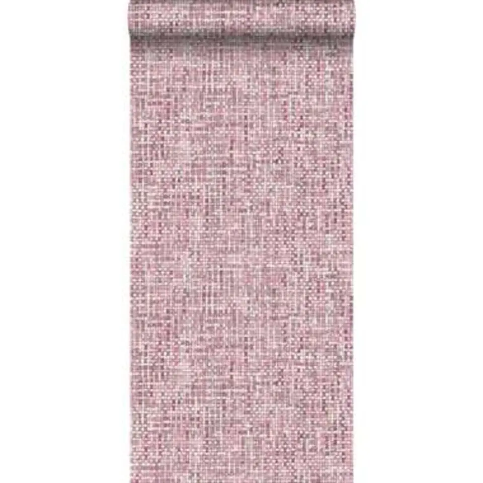 ESTAhome behang - geweven linnenstructuur - rood - 53 cm x 10,05 m