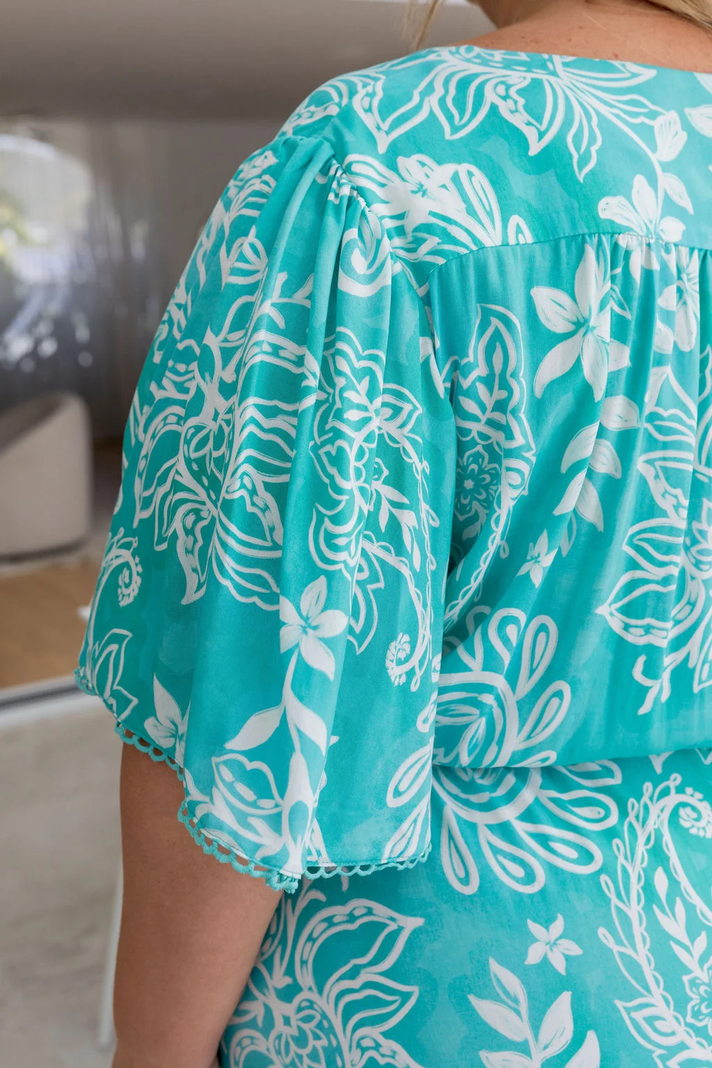 Charlize Maxi Dress in Turquoise Paisley