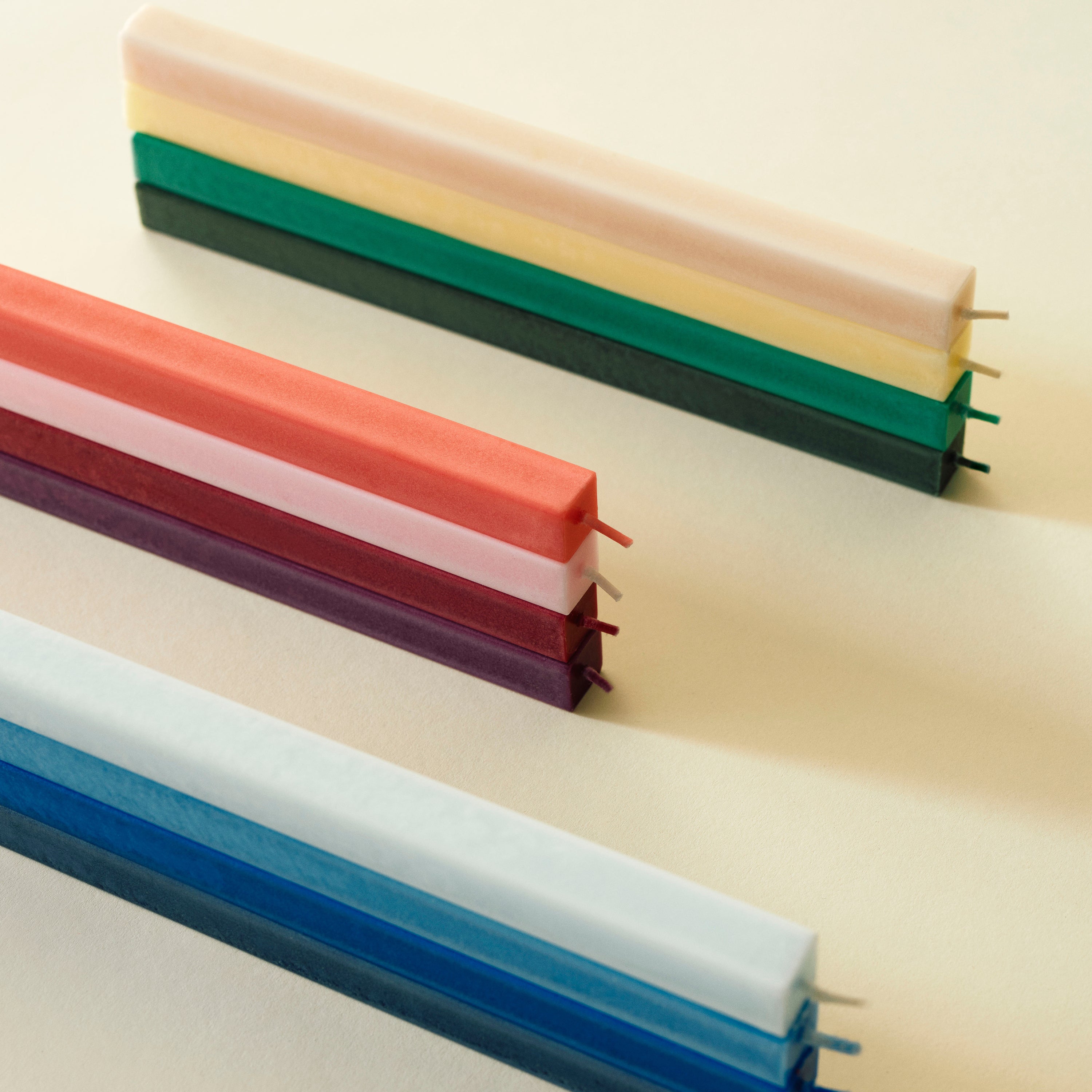 HAY Square Kaarsen - Set van 4 - Groen / Wit