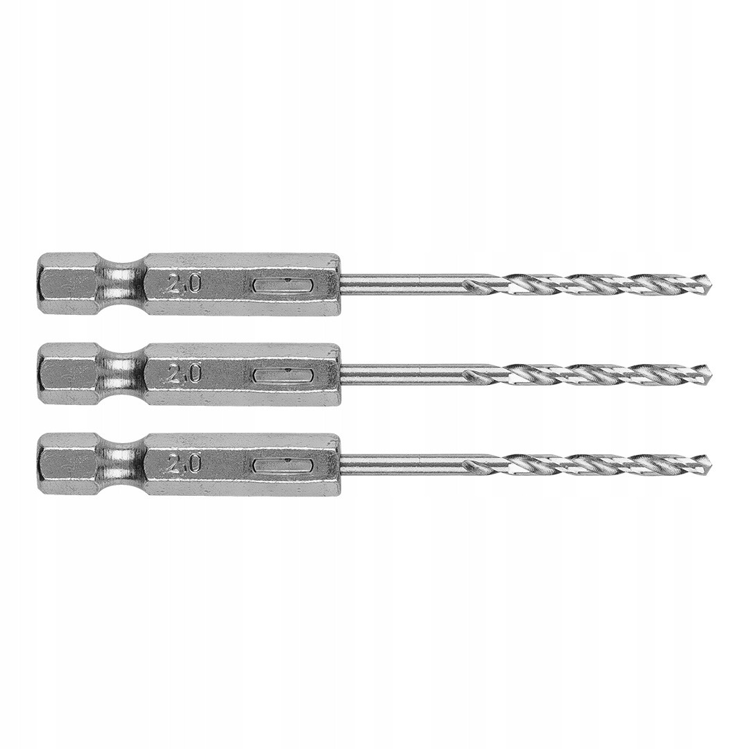 Wiertła do metalu Hex 2mm, 3 szt. zestaw wierteł GRAPHITE