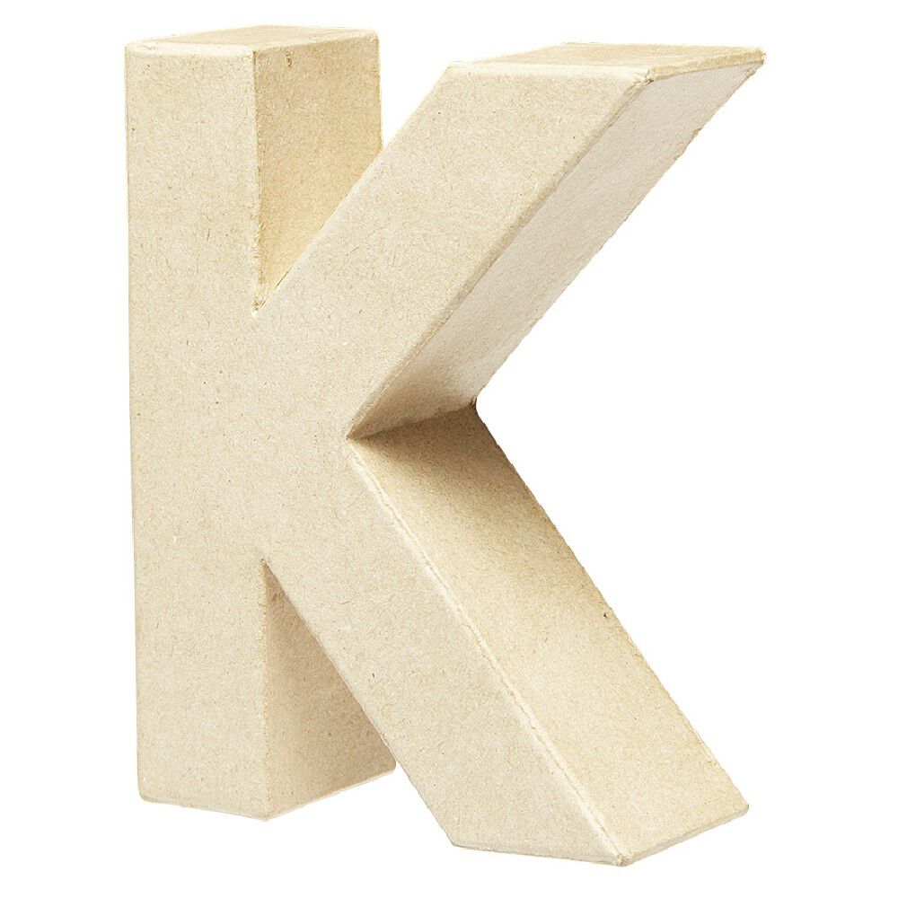 Lettre K à décorer en papier maché