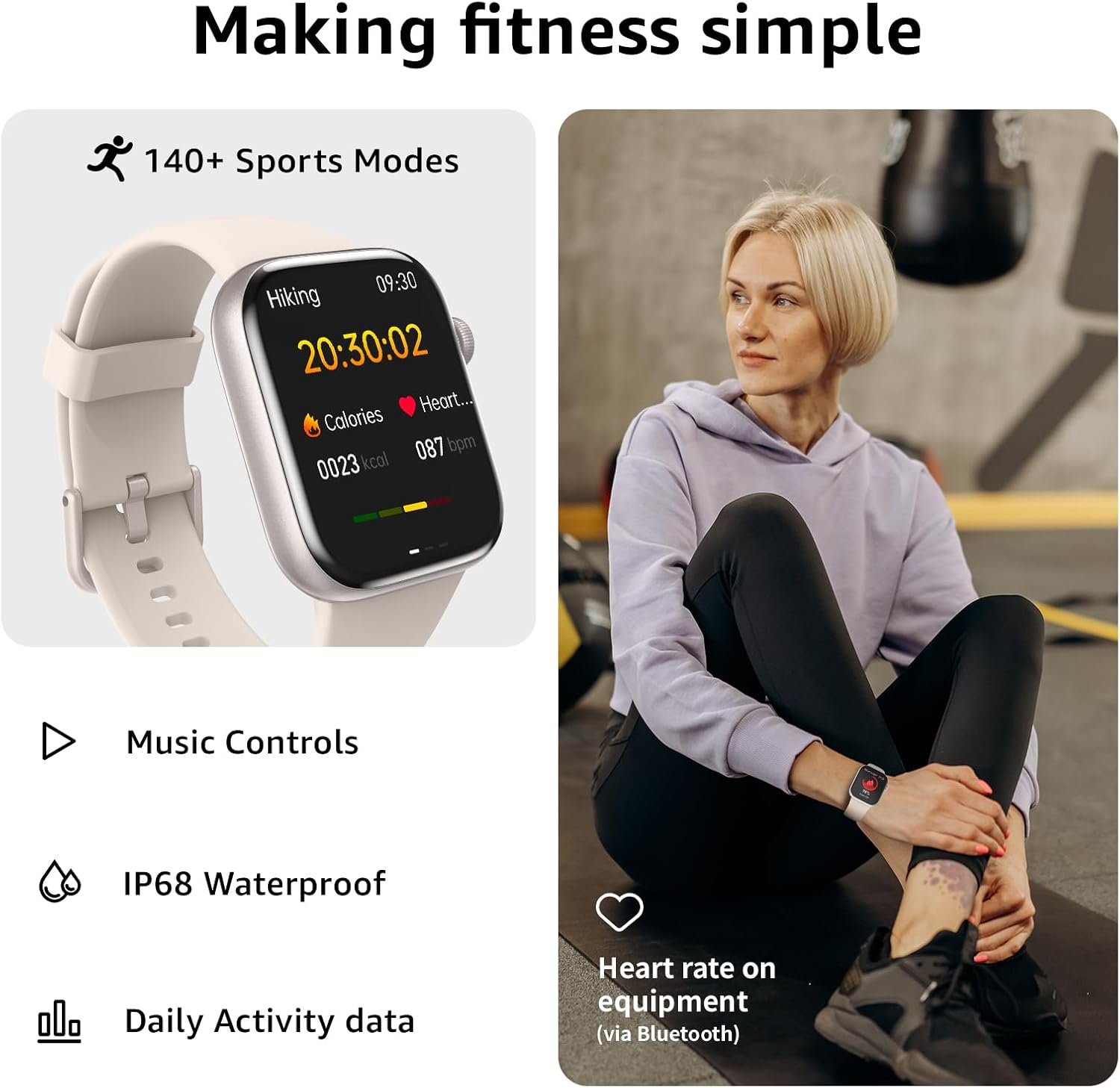 Smart Watch for Men Women Answer/Make Call  1.85 Smartwatch  Fitness Watch with Heart Rate Blood Pressure Sleep Monitor  140+Sports  IP68 Waterproof Step Counter Watch Compatible with Android IOS