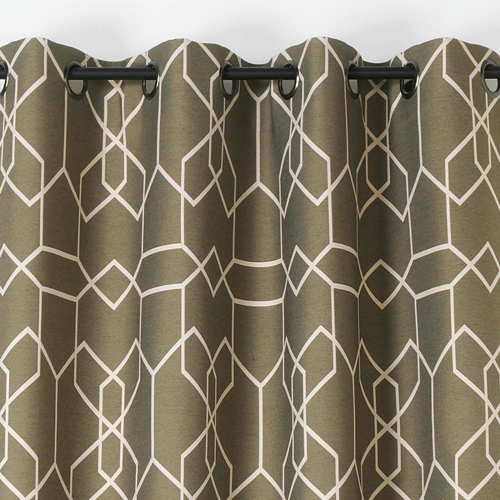 - Rideau d'ameublement ariane polyester/jacquard vert olive 140x260 cm