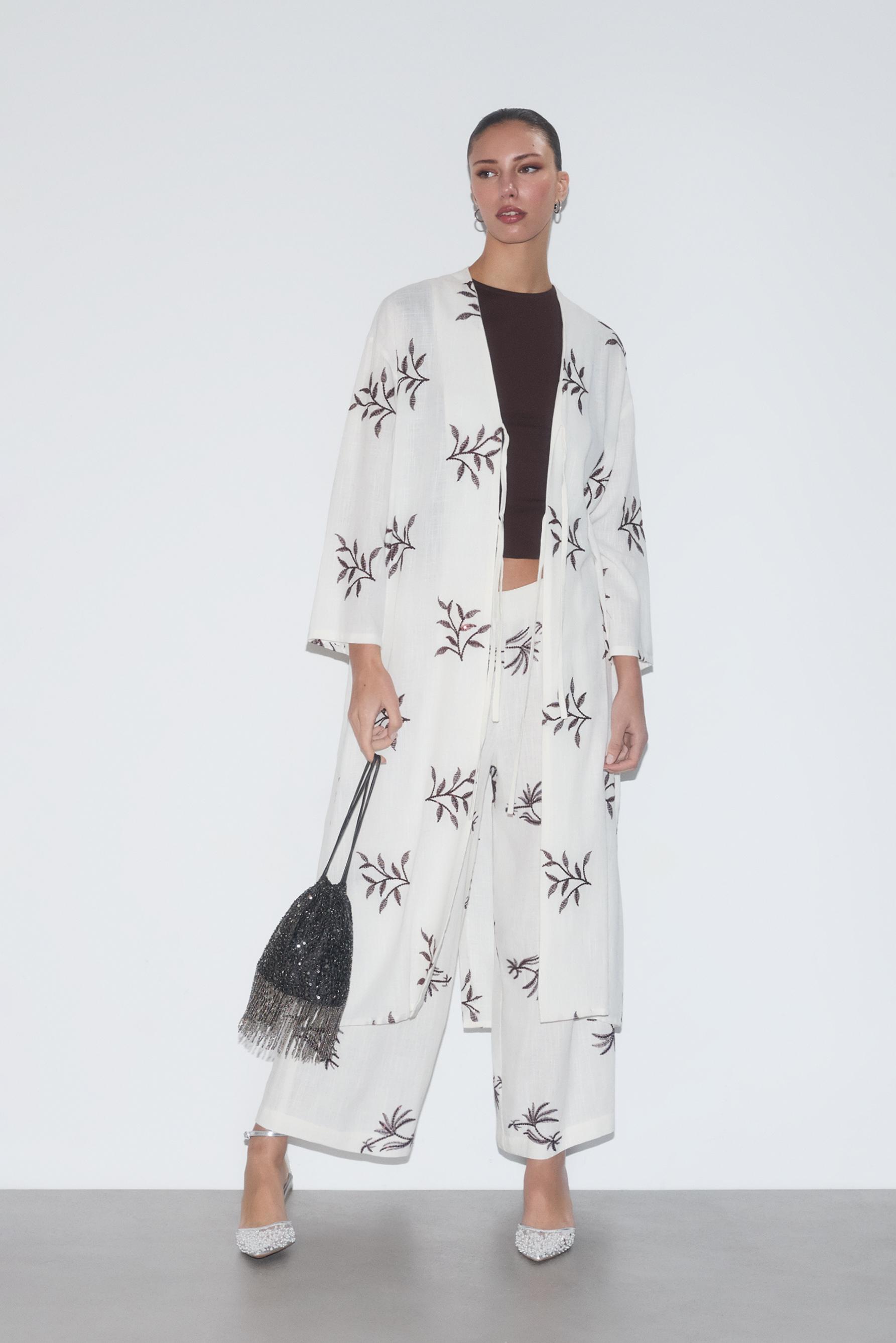 Kimono largo bordados