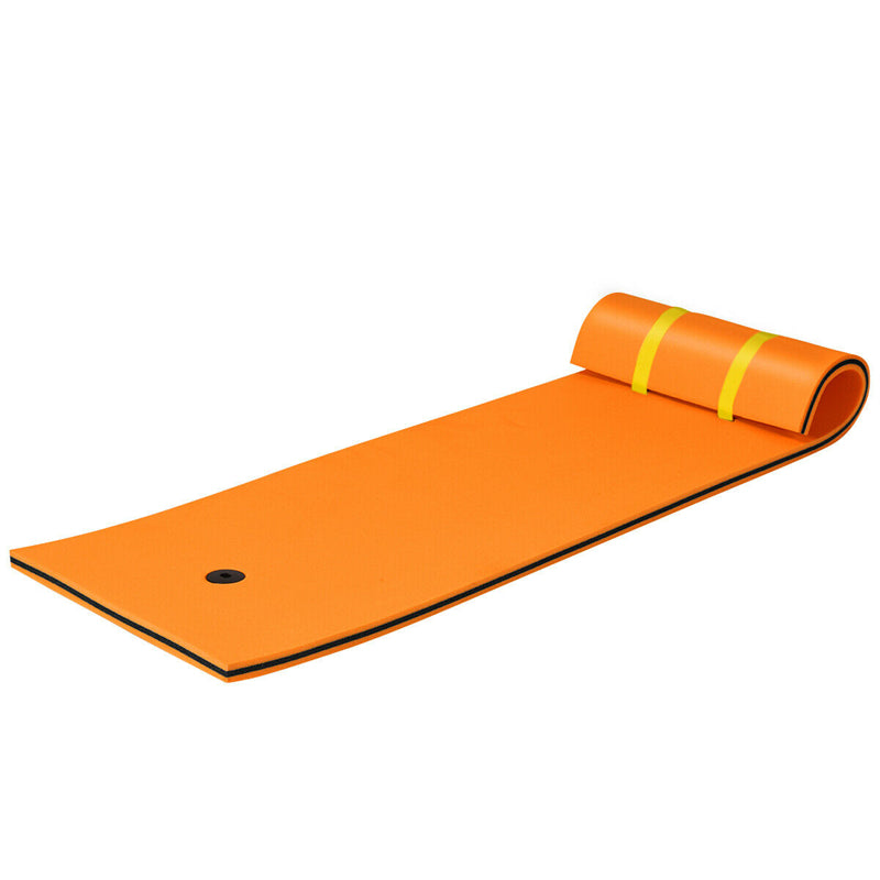 3-Layer Tear-Resistant XPE Foam Floating Water Pad Mat with Rolling Pillow Design