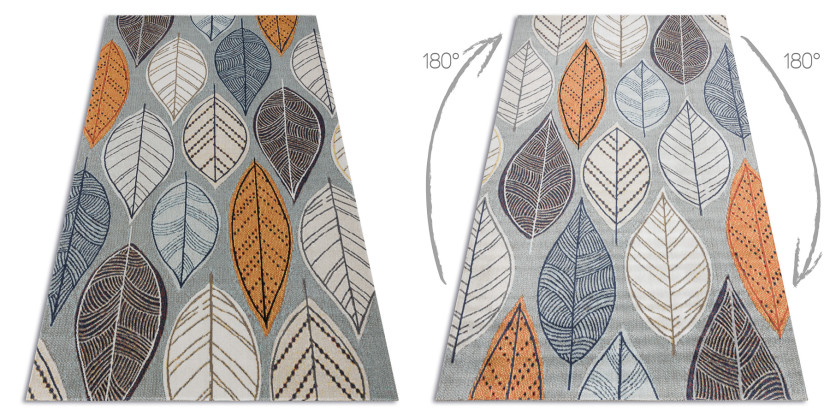 Dywan nowoczesny MUNDO E0641 liście outdoor niebieski / beż 120x170 cm
