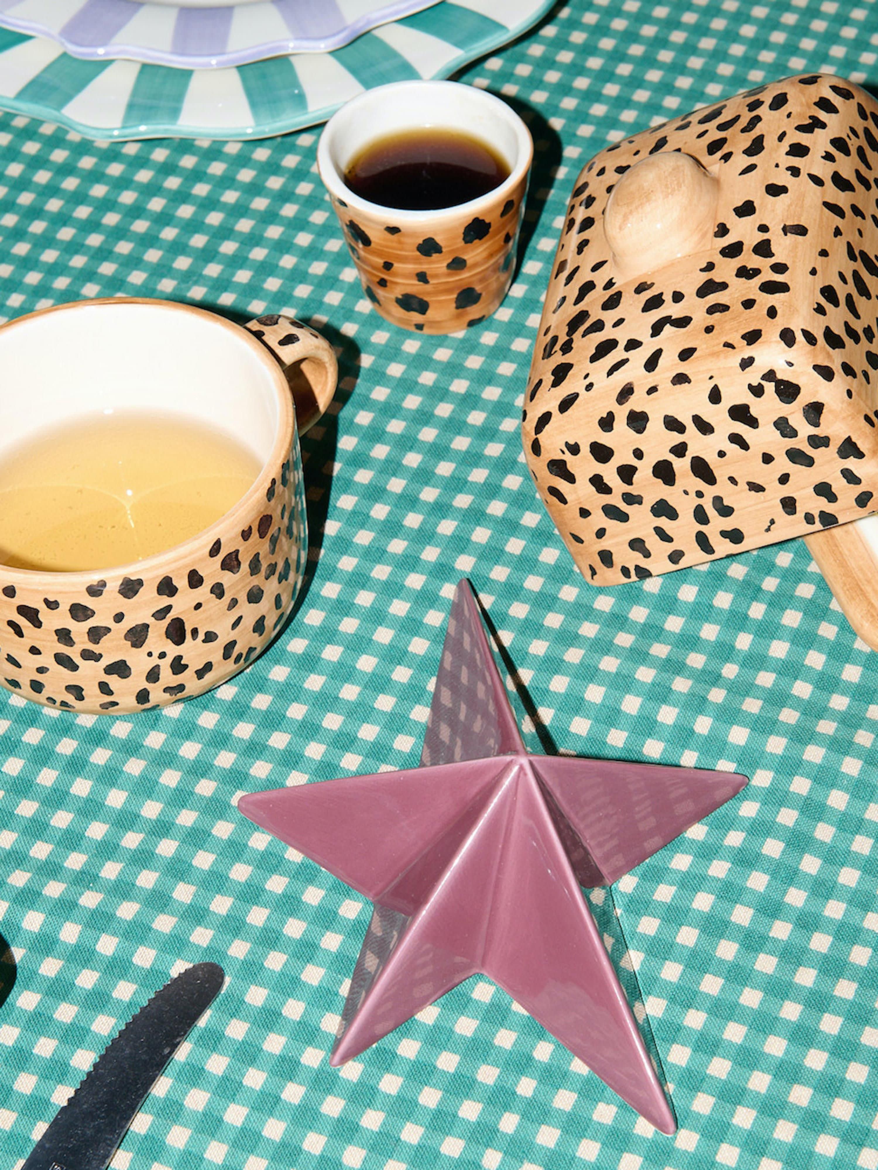 Handbemalte Espressobecher Leopard, 2er-Set
