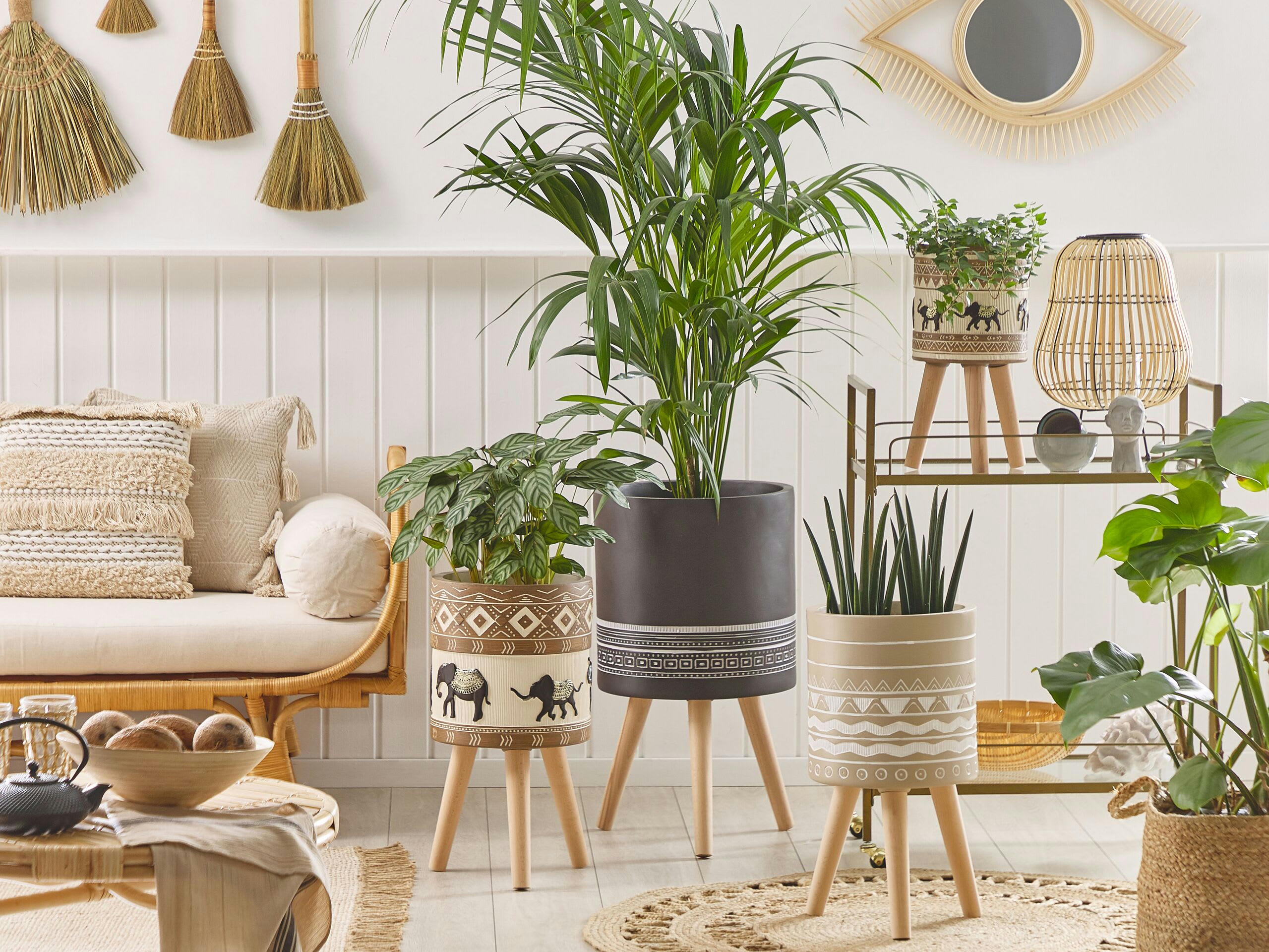 EVRETI - Cache-pot d'extérieur en matériaux synthétiques gris H68