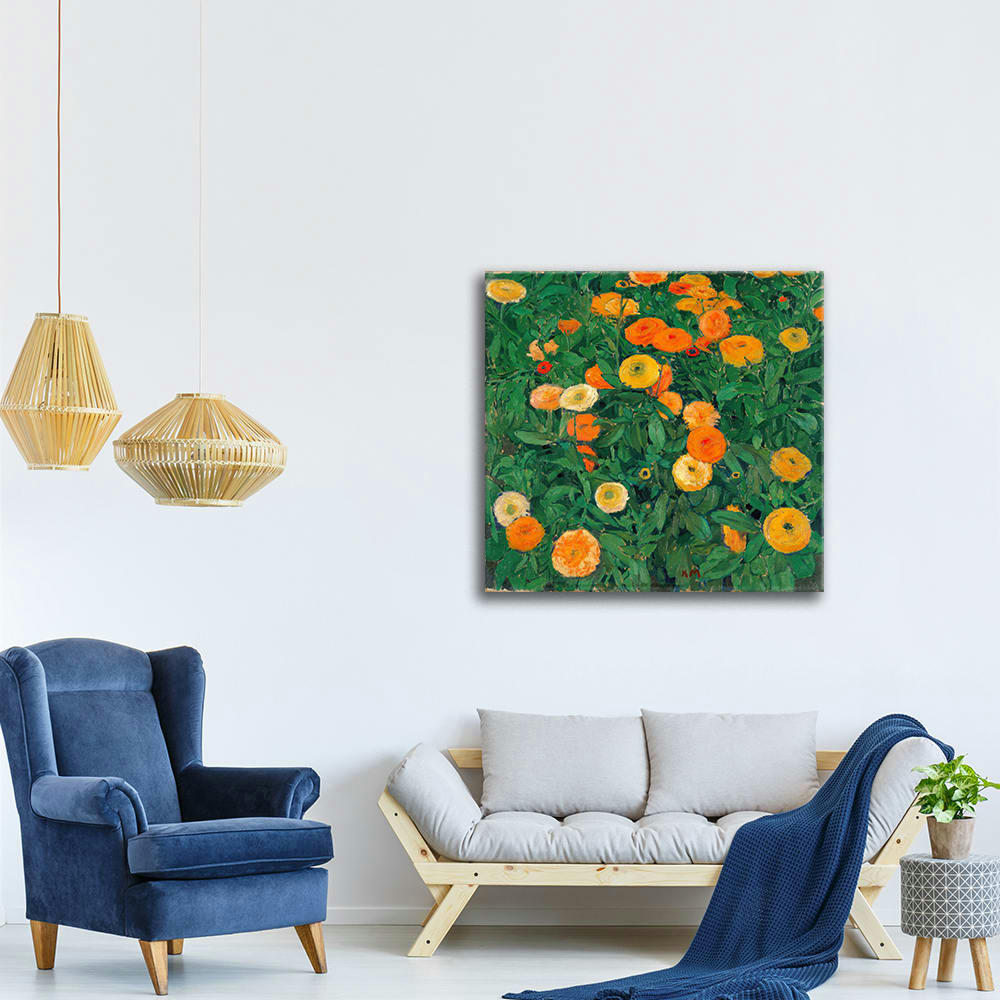 - Tableau impression sur toile - Marigolds - Koloman Moser 60x60cm
