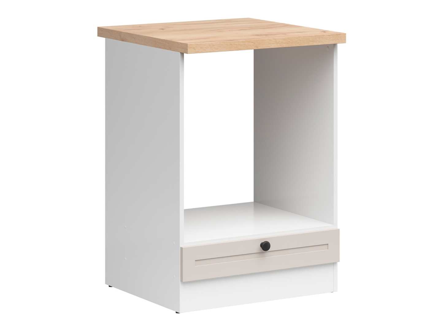 Szafka kuchenna pod zabudowę piekarnika Junona Line 60 cm biała/uni kaszmirz blatem