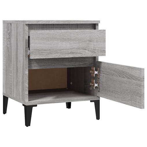 NNEVL Bedside Cabinets 2 pcs Grey Sonoma 40x35x50 cm