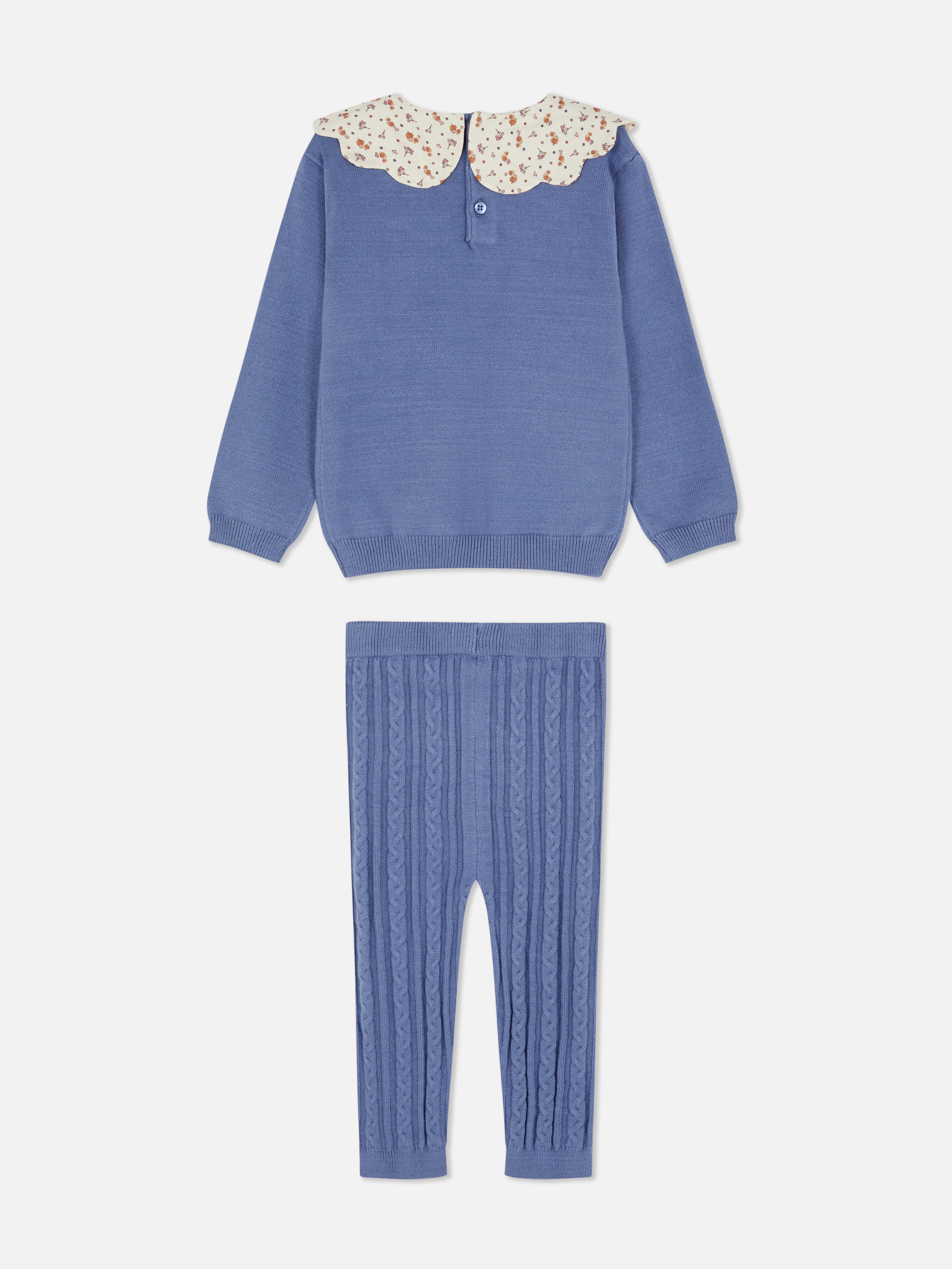 0-36mths | Floral Collared Sweater and Leggings Set