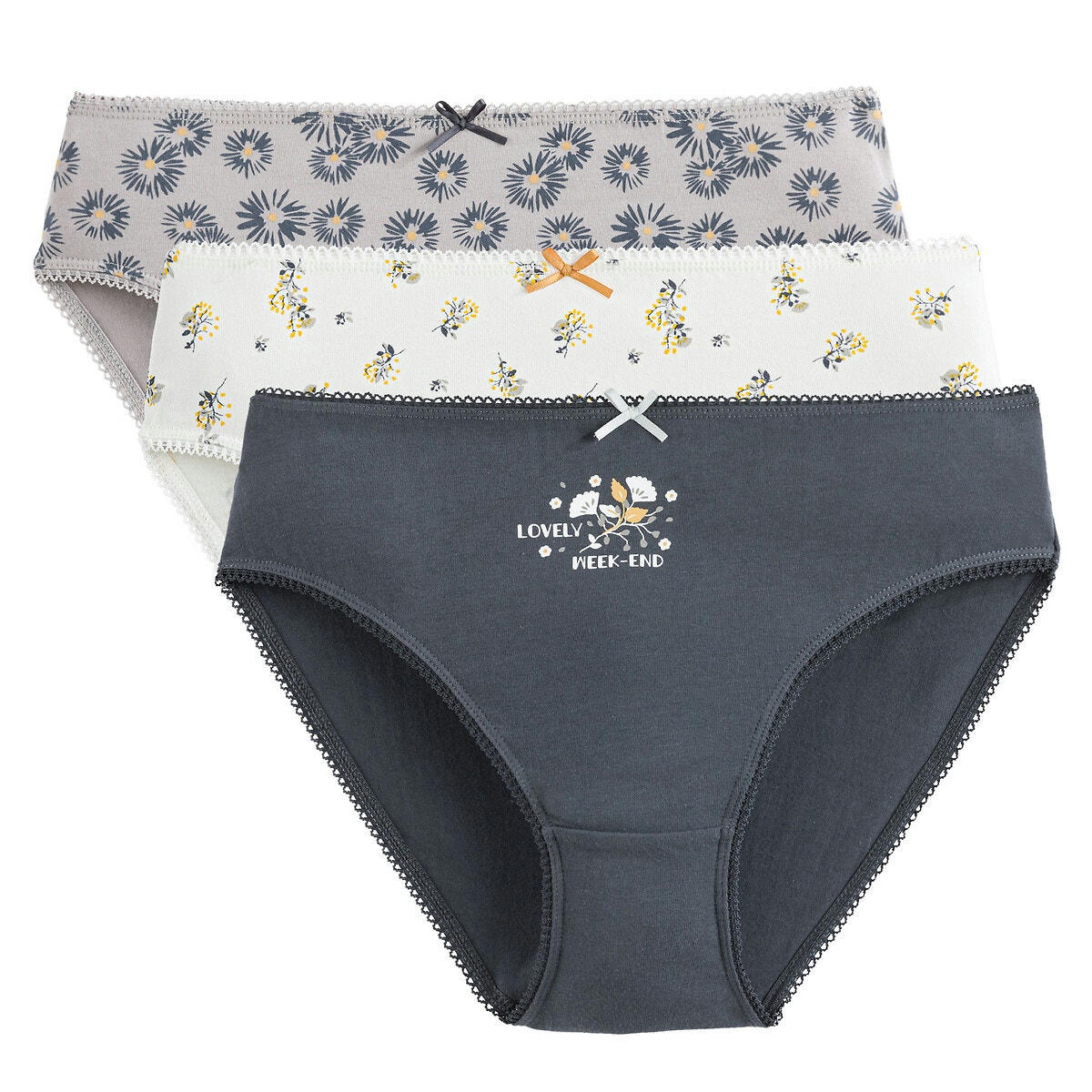 Lot de 3 culottes en coton extensible