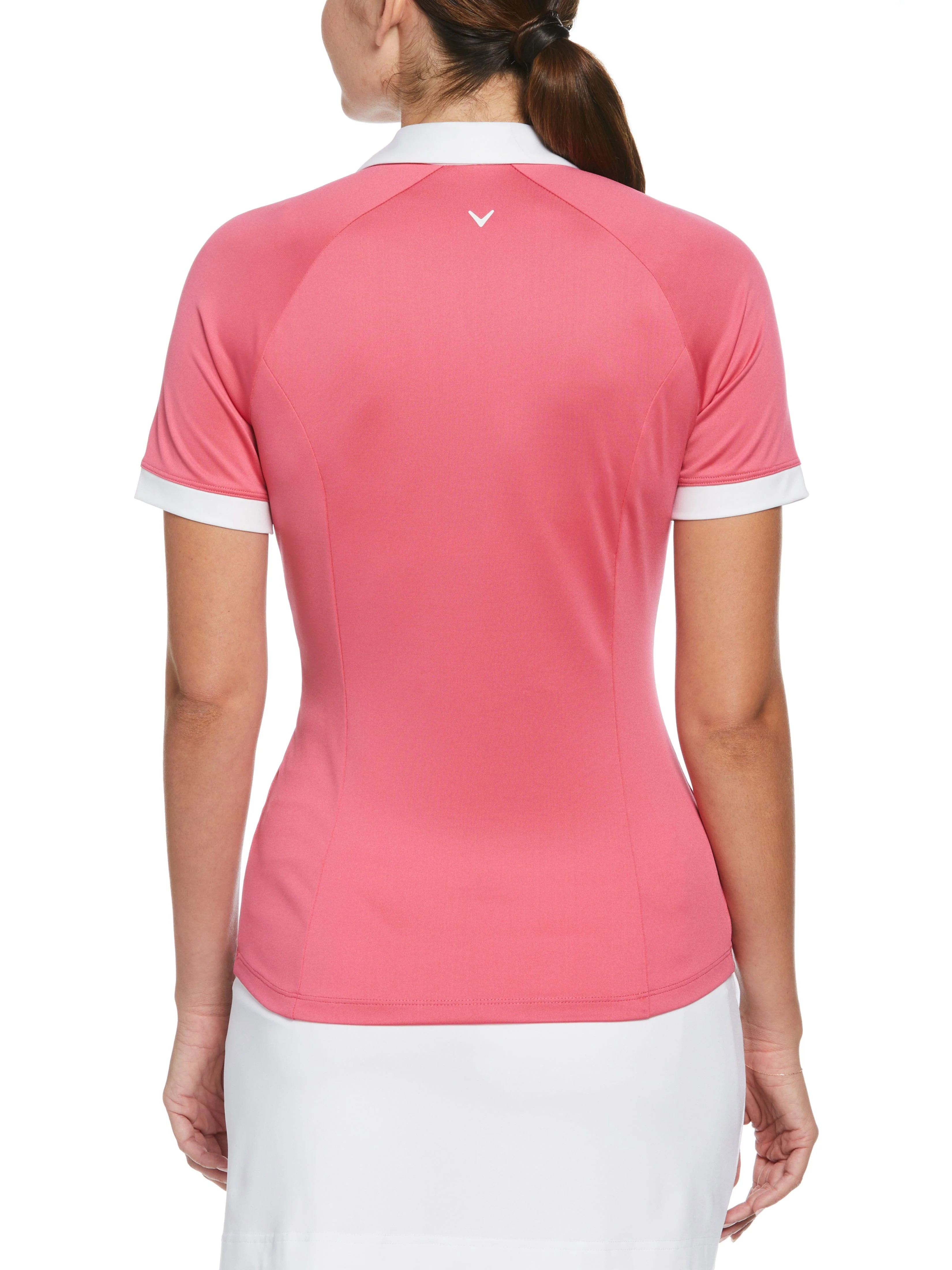 Womens Color Block V-Placket Golf Polo