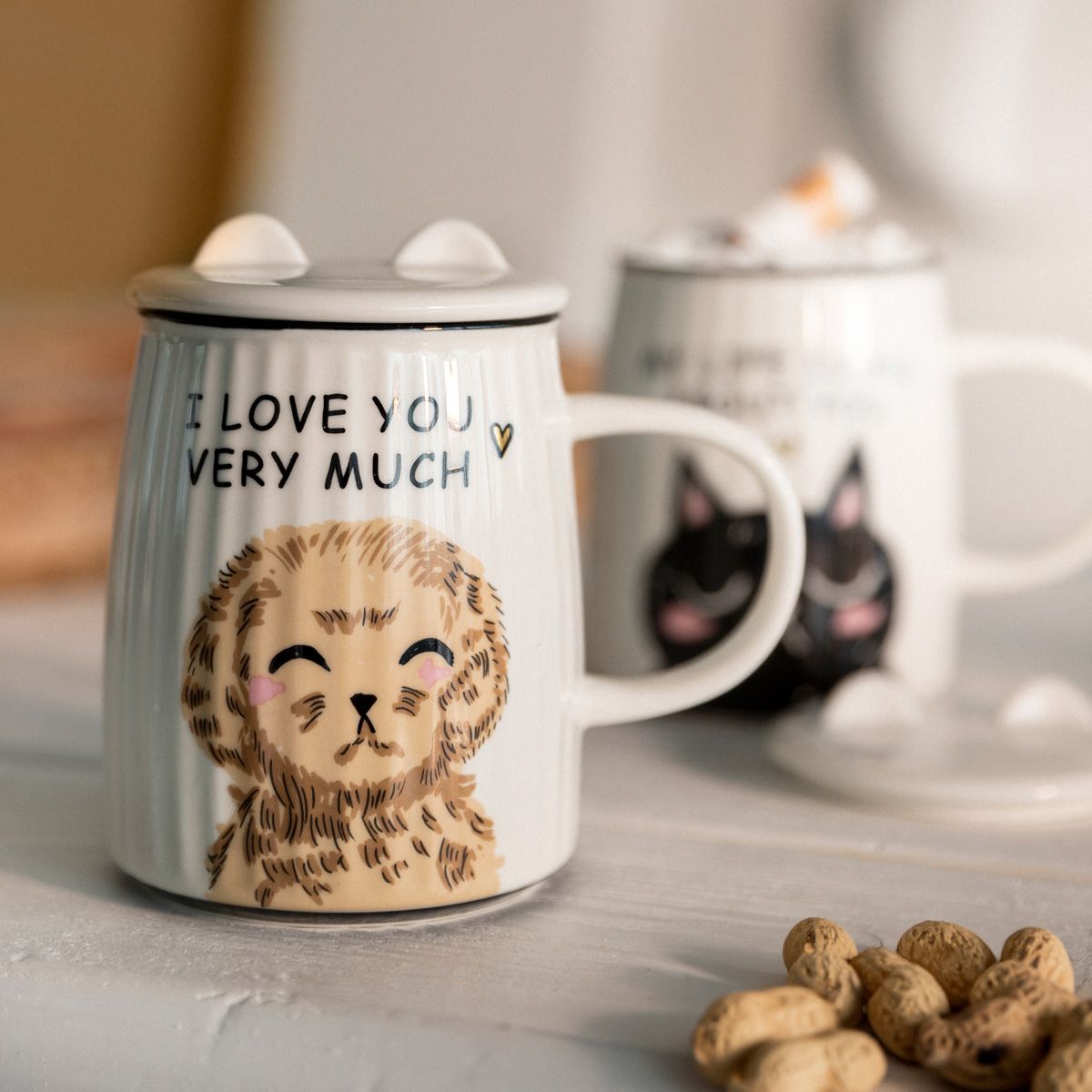 Kubek MILU z psem i pokrywką 0,45 l