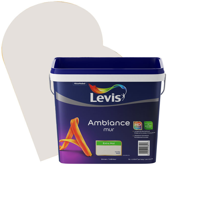 Peinture murale Ambiance Vanille extra mat 5 L LEVIS