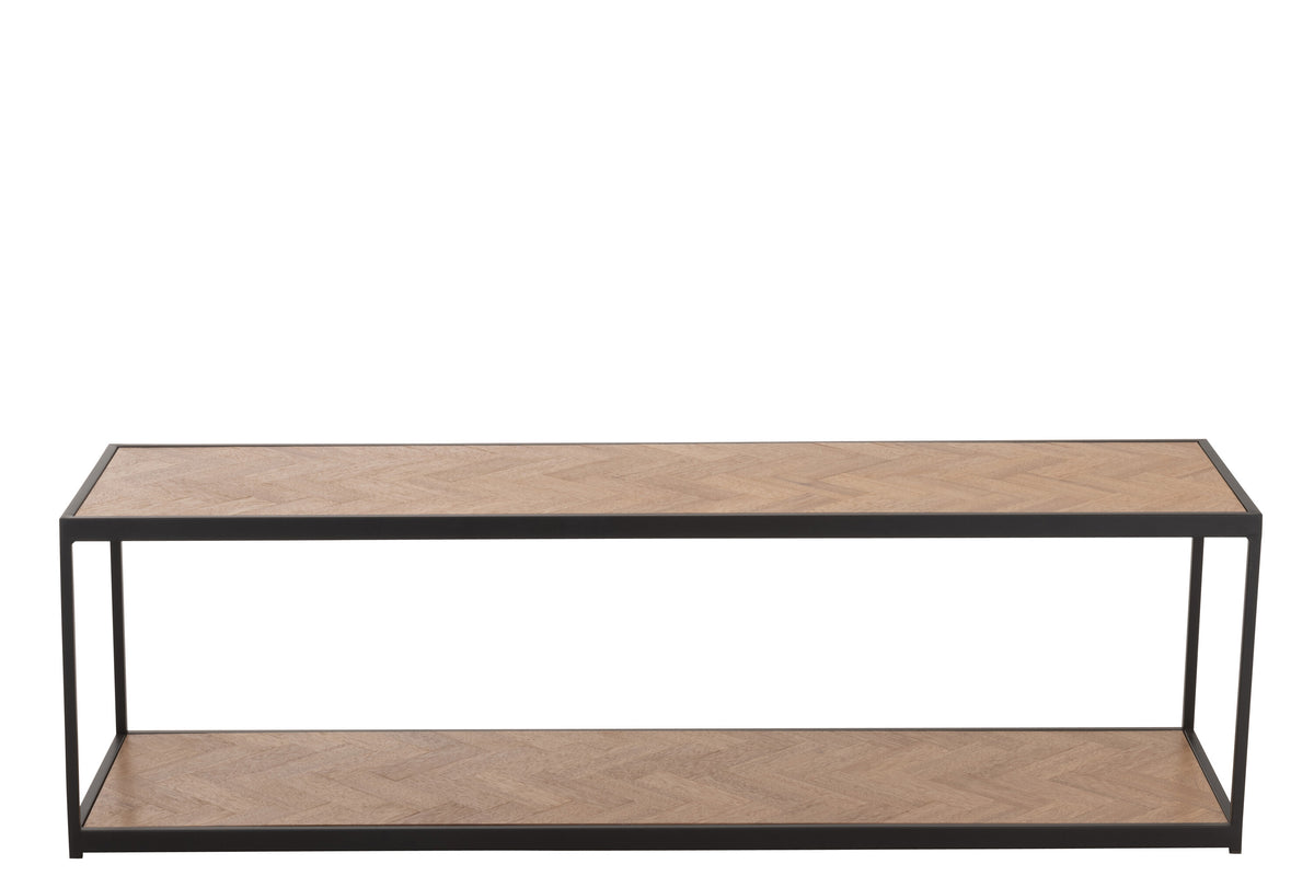 J-Line salontafel Zigzag Rechthoek - hout/metaal - naturel/zwart