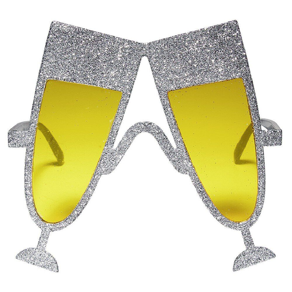 Lunettes forme fl&ucirc;te jaunes et argentées