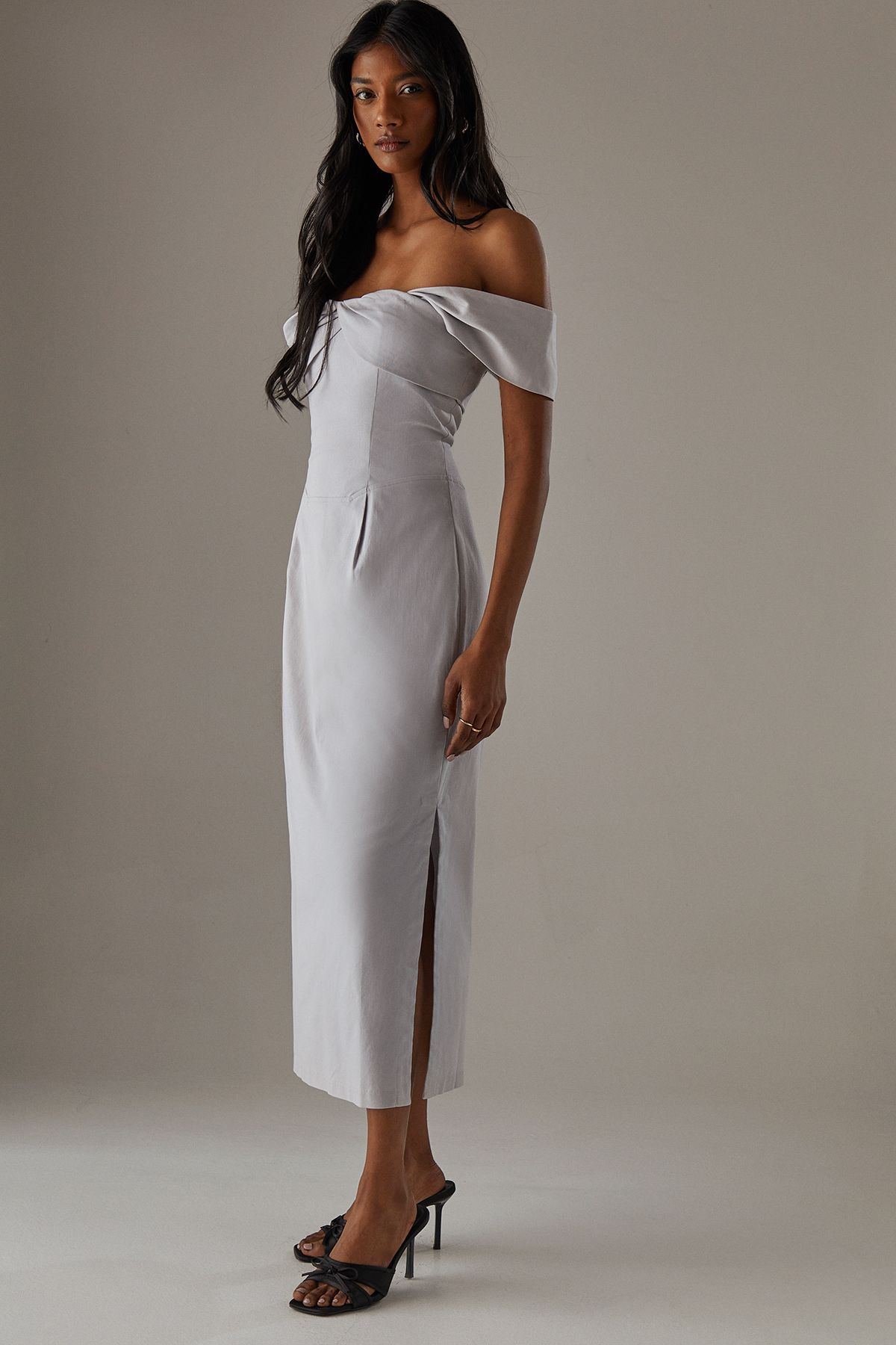 Warehouse Twist Bandeau Column Dress
