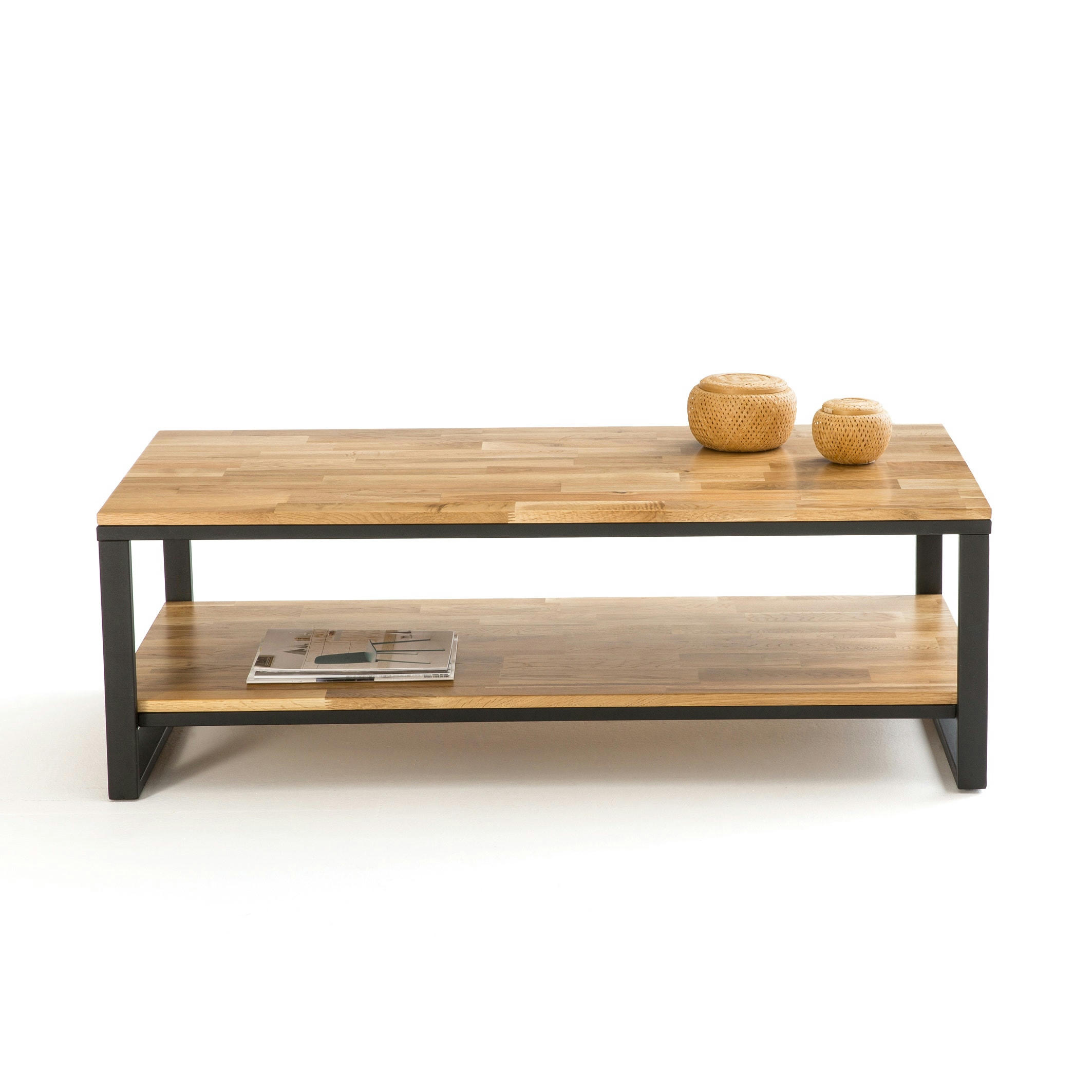 Table basse chêne et acier, Hiba