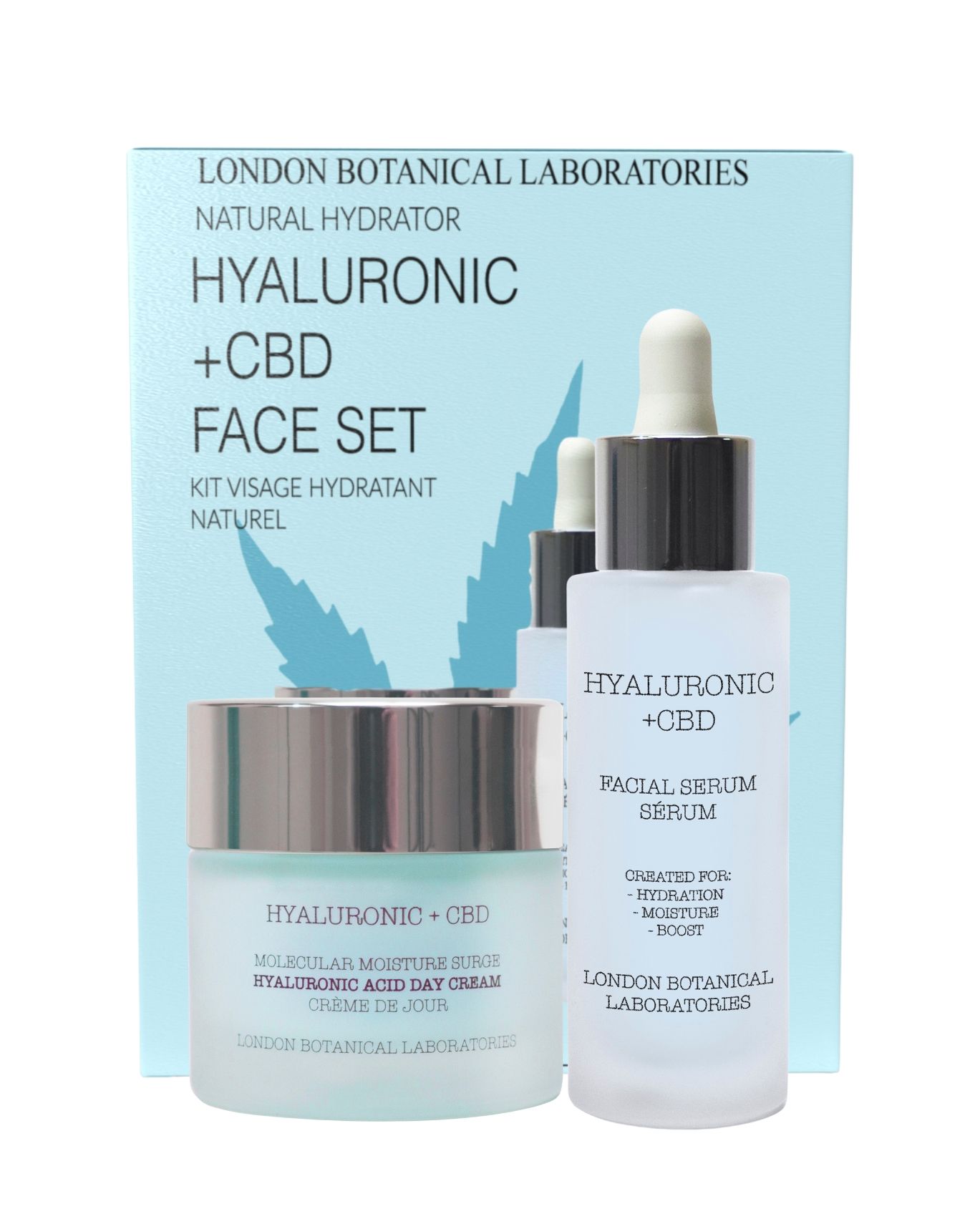 London Botanical Laboratories CBD thc free Hyaluronic Anti-Aging Face Set (Moisturiser   Serum)