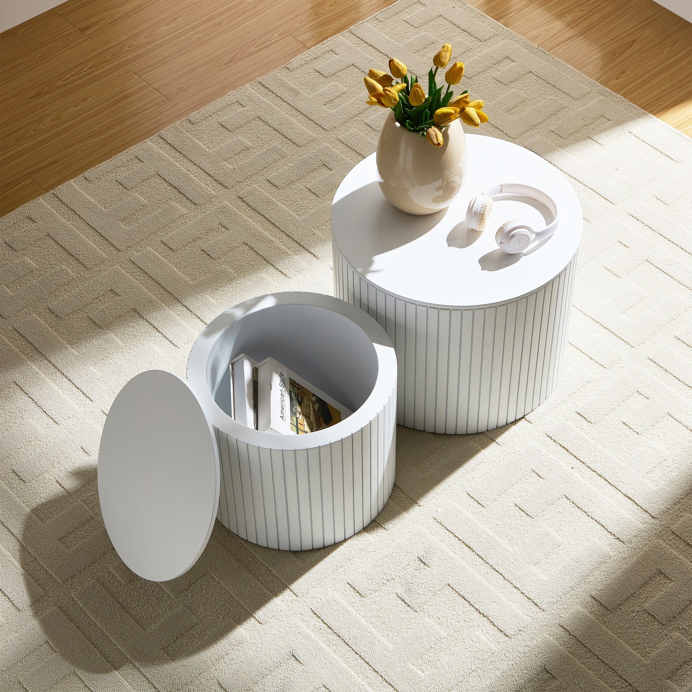 Nested table set 2 pieces, MDF coffee table set Living room/lounge area