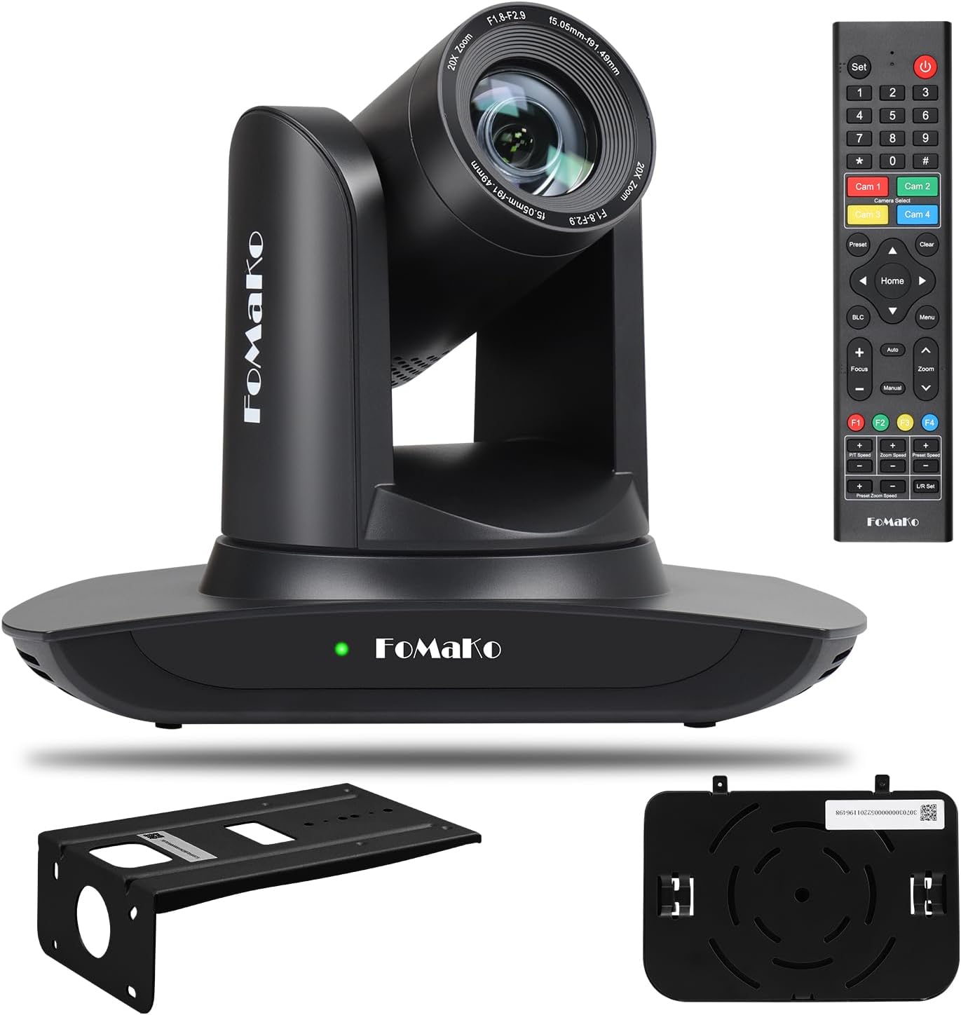 FoMaKo HDMI PTZ Camera, AI Auto-Tracking Gen 3, 20x Optical Zoom, IP USB3.0 HDMI,for Church Services Worship Education,Upgradable to an NDI Camera,FMK12UH Pro(20x)-B,Black Color