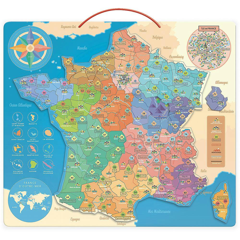 - Carte de France éducative magnétique