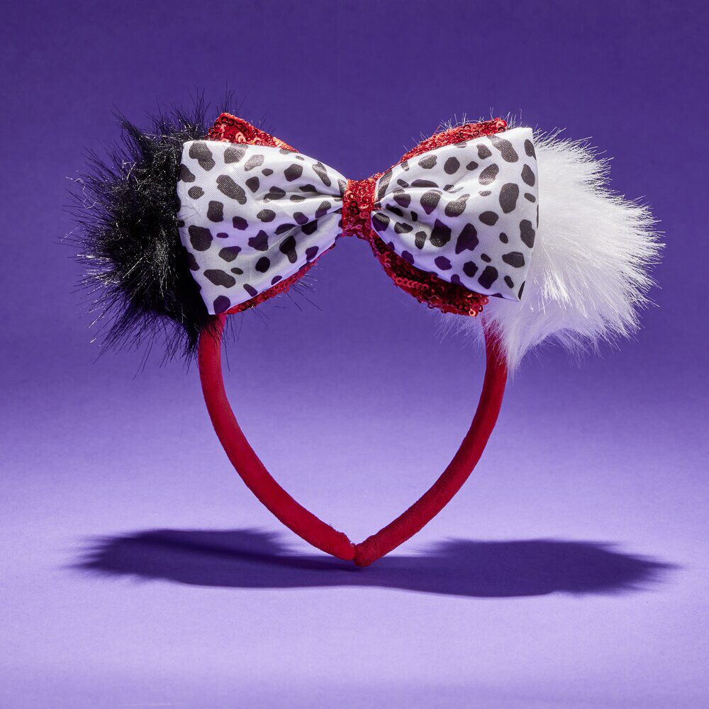 Serre-tête Disney Cruella adulte rouge noir blanc 18x18cm