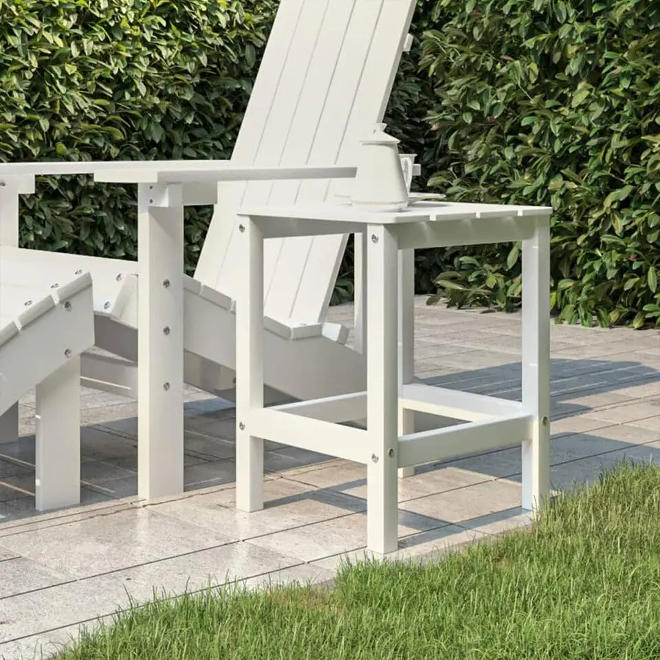 vidaXL - Tuintafel Adirondack - Vierkant - Wit - HDPE - 38x38x46 cm