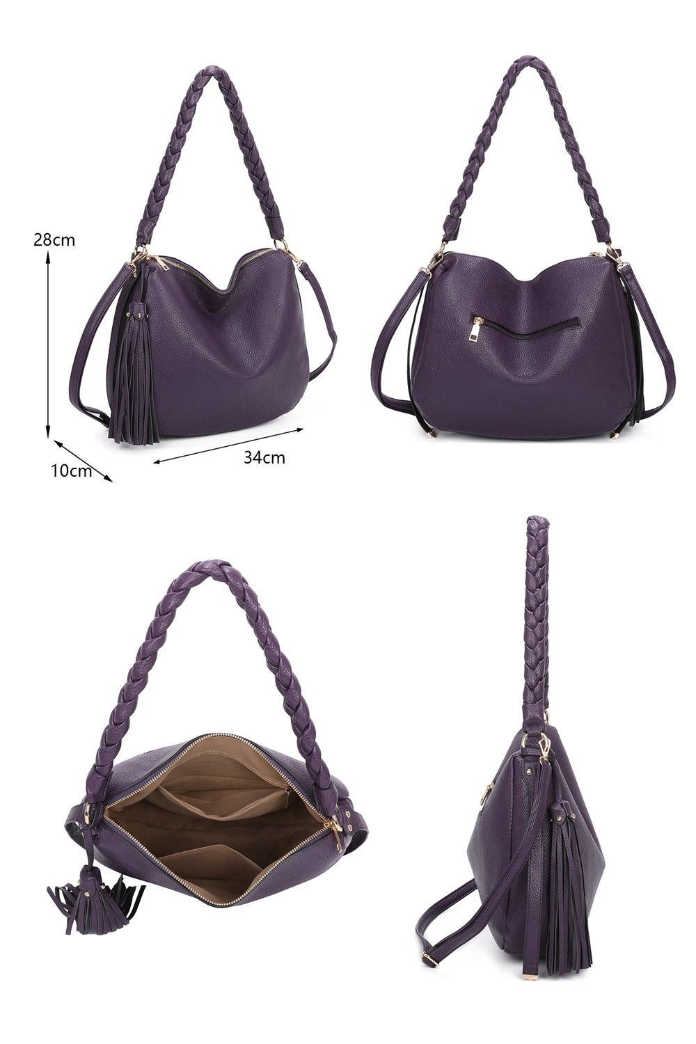 Fontanella Fashion Keun Tassol and Knotted Strap PU Shoulder Bag