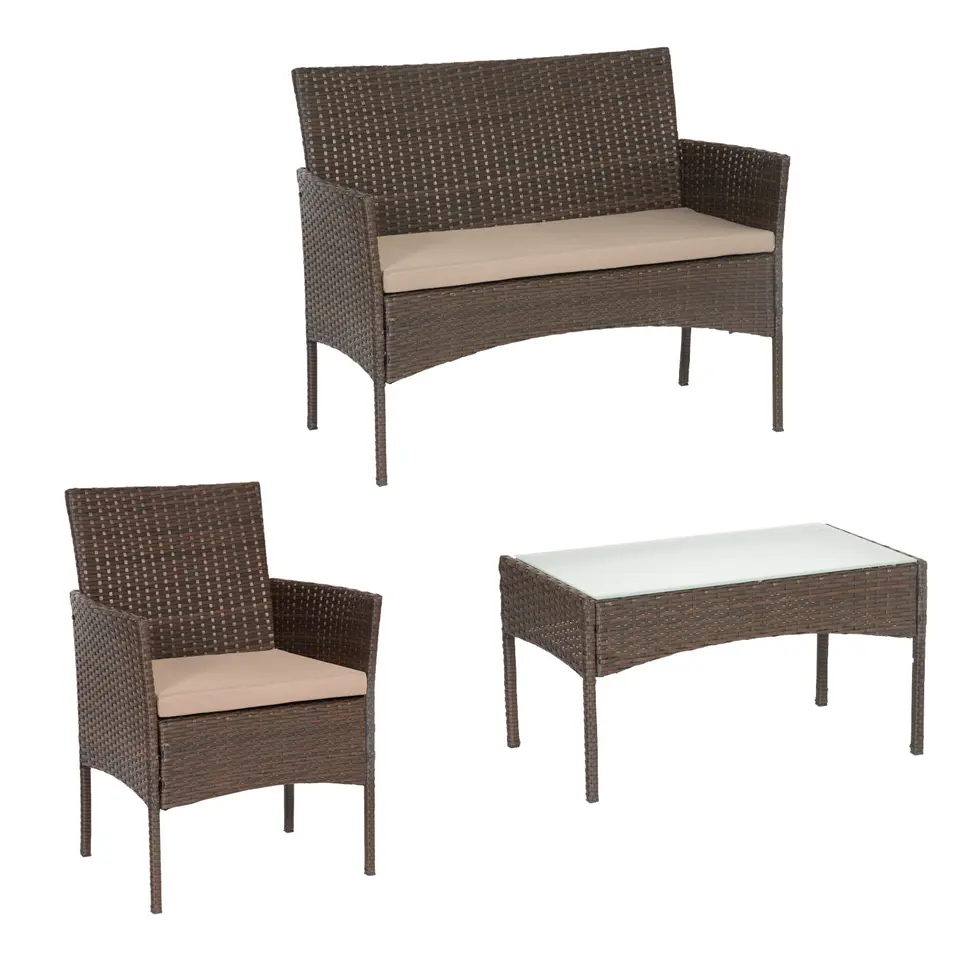 Happy Garden Tuinmeubilair CORDOUE - Bruin - Geweven hars