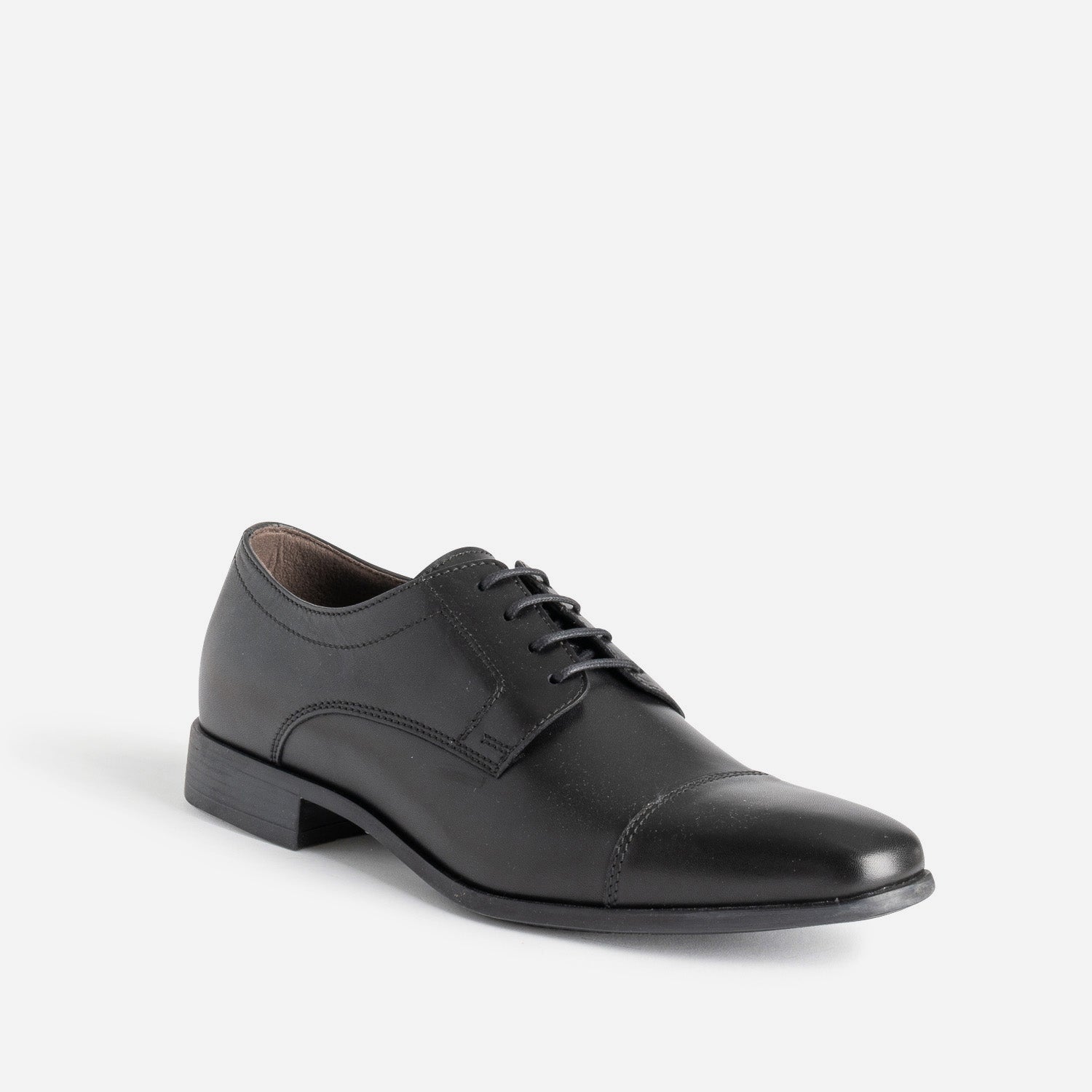 Derby noir cuir bout droit