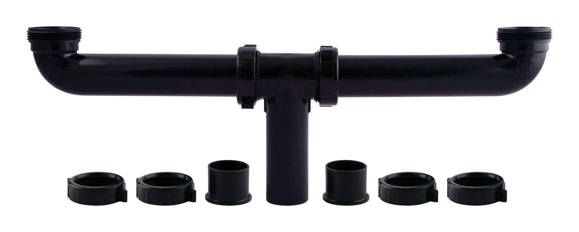 PlumbShop Continuous Waste Kit Center Outlet, Black, 1-1/2 x 1-1/2 x 16-in