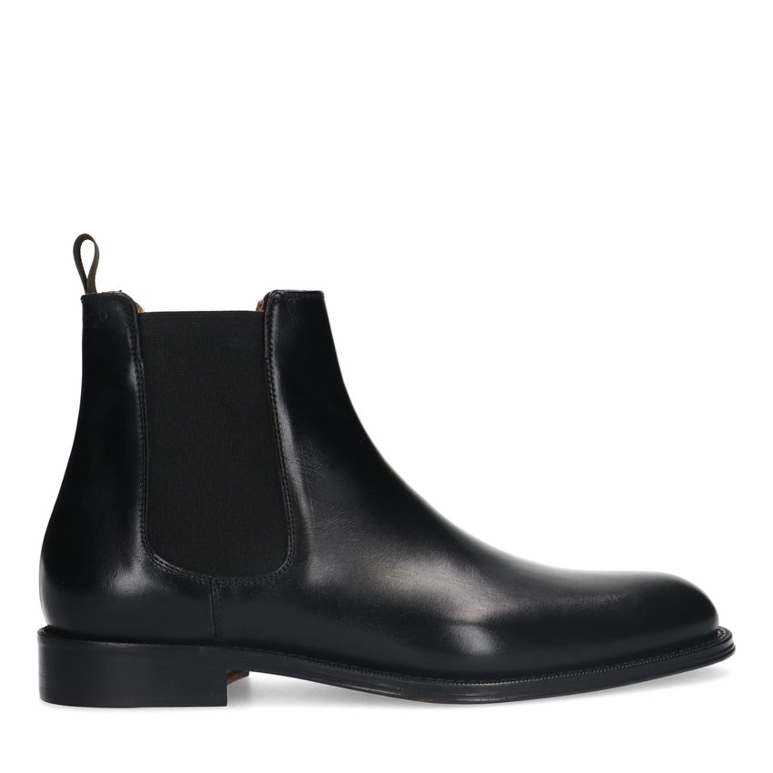 Heritage Zwarte leren chelsea boots