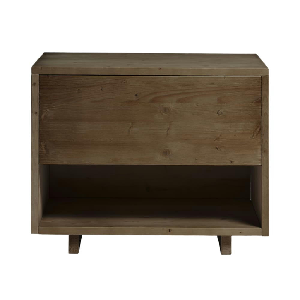 GINA - Table de chevet avec tiroir en bois en couleur marron