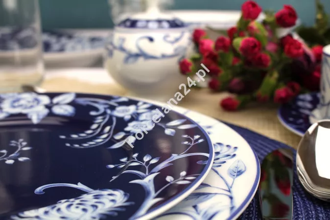 Komplet talerzy na 6 osób (18 el.) Bogucice - Evia Blue 1146
