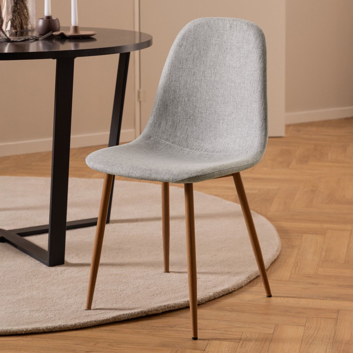 Krzesło SVEA w tkaninie szare 44x54x86 cm