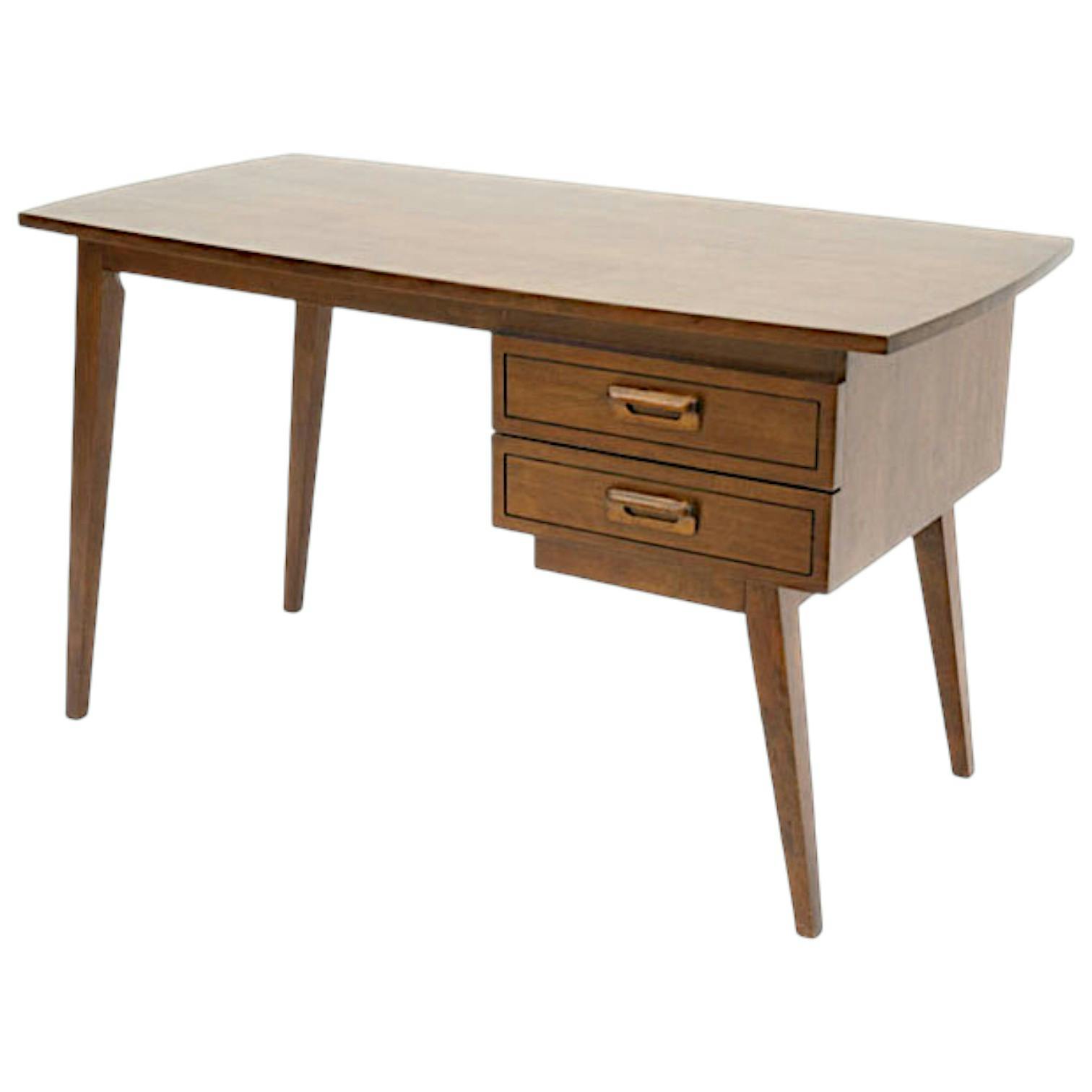Bureau retro bois 2tiroirs hévéa 130cm SIXTIES