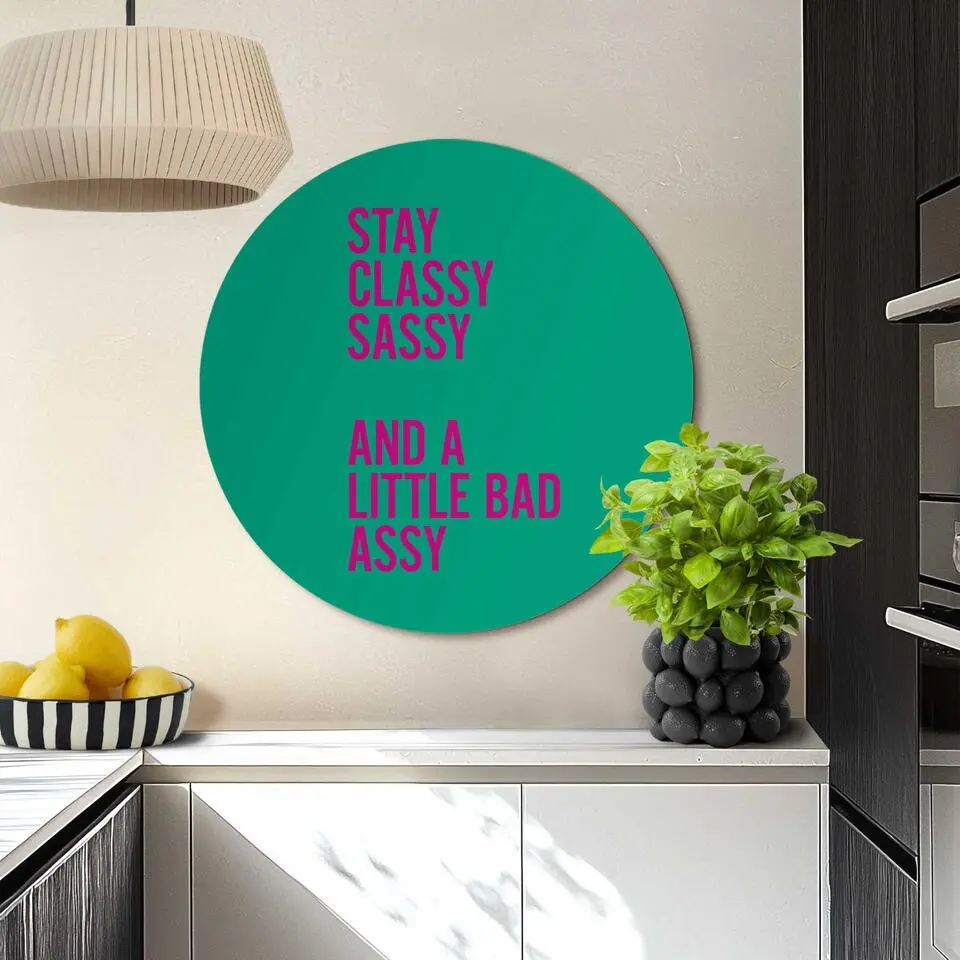 Glasschilderij Classy and sassy - &Oslash; 70 - Groen